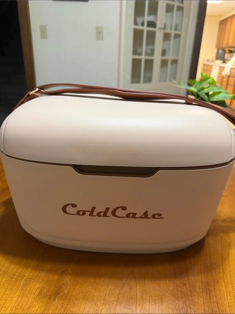 ColdCase Portable Cooler Bag in Blush with Brown Strap